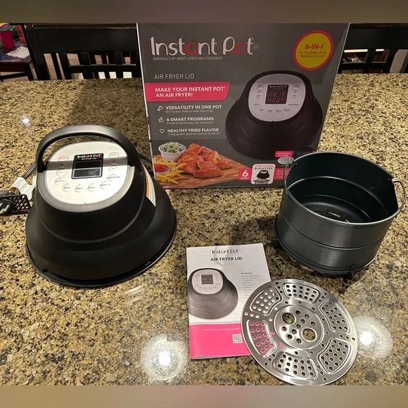 Instant pot 6 quart air fryer lid stores sale